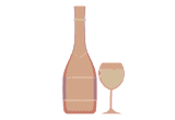 Flasche Wein wegen Getränkekarte